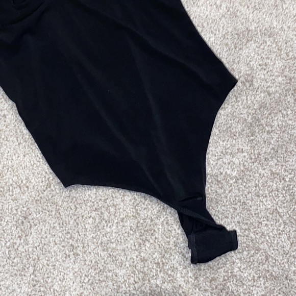 EUC One Piece Snap Crotch Black Bodysuit by Leith Size L Large Skinny Straps - Picture 3 of 7